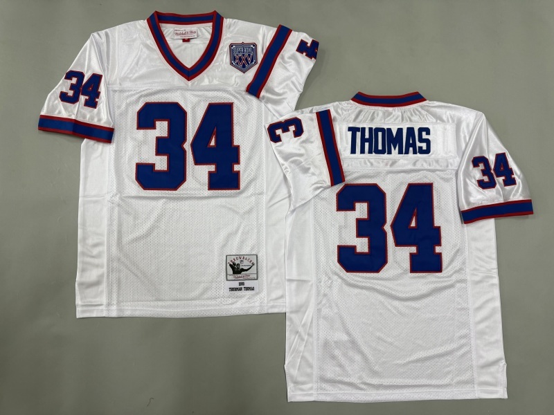 Men 2025 Buffalo Bills #34 Thomas white Throwback Limited NFL Jersey style 001->buffalo bills->NFL Jersey